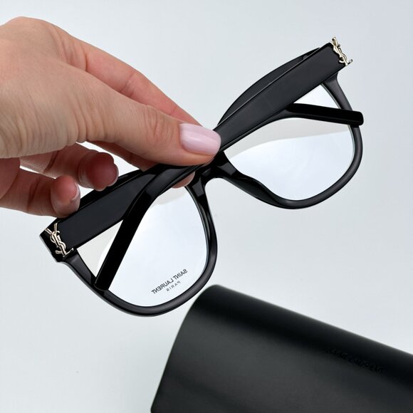 Saint Laurent SLM97 001 BRAND NEW Eyeglasses Black Square Women - Picture 2 of 13